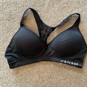 Y2K Joe Boxer Black Racerback Sport Bra Sz M